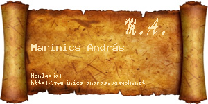 Marinics András névjegykártya
